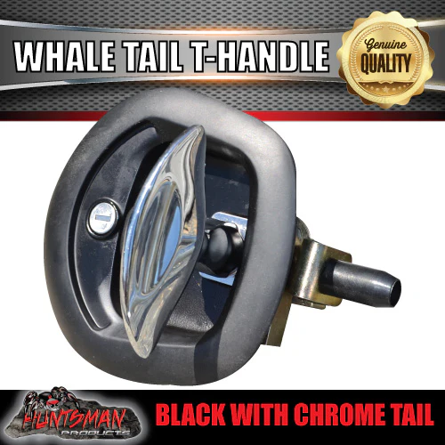 x1 Black Whale Tail T Handle Folding Lock - Image 6