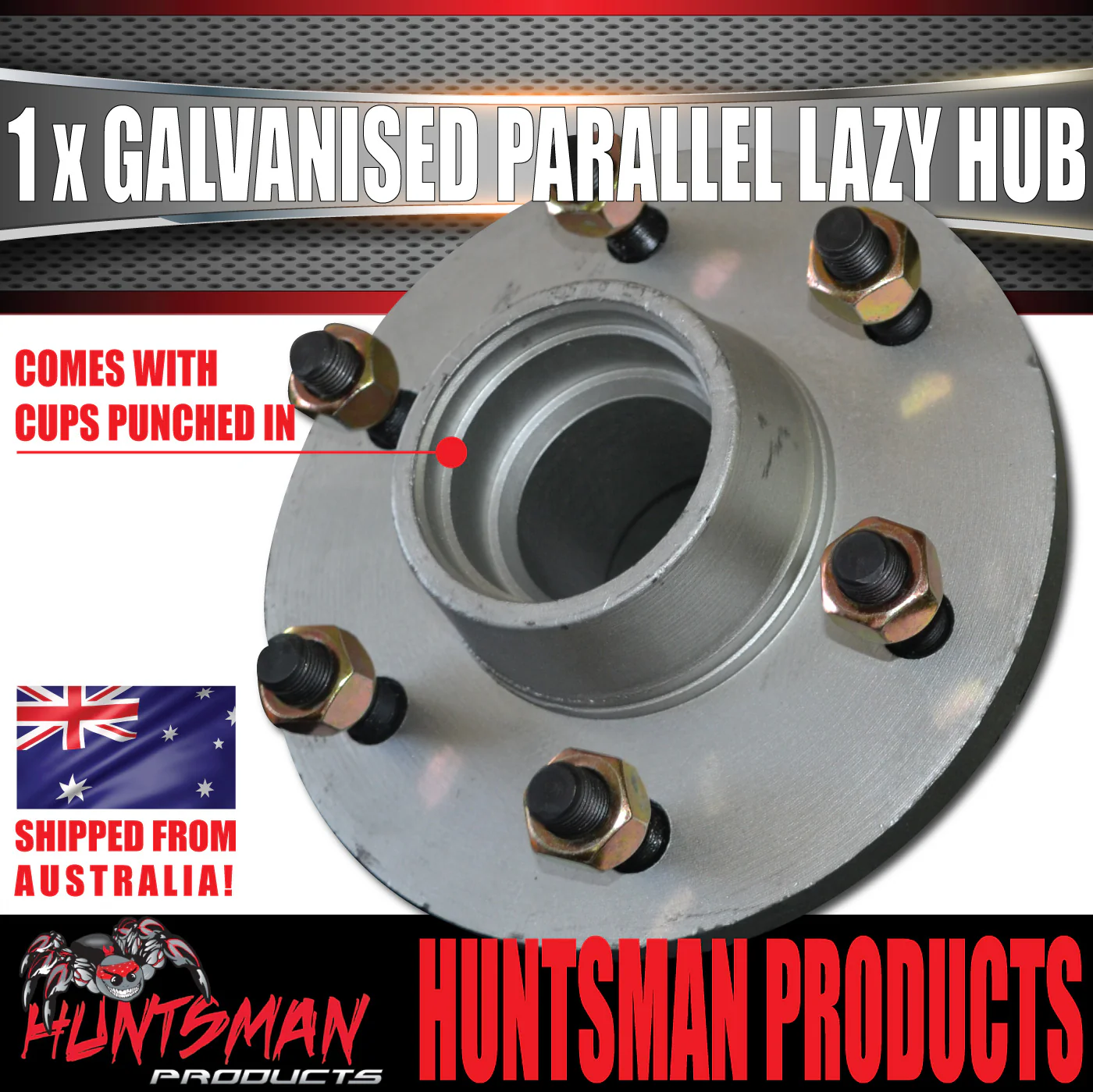x1 Dacromet Parallel 6 stud Trailer Caravan Hub 6/139.7 pcd & 68149 Bearings - Image 5