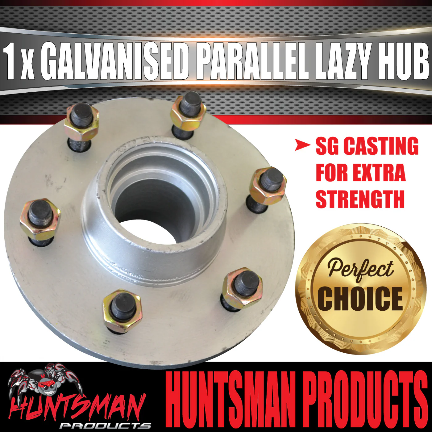 x1 Dacromet Parallel 6 stud Trailer Caravan Hub 6/139.7 pcd & 68149 Bearings - Image 6