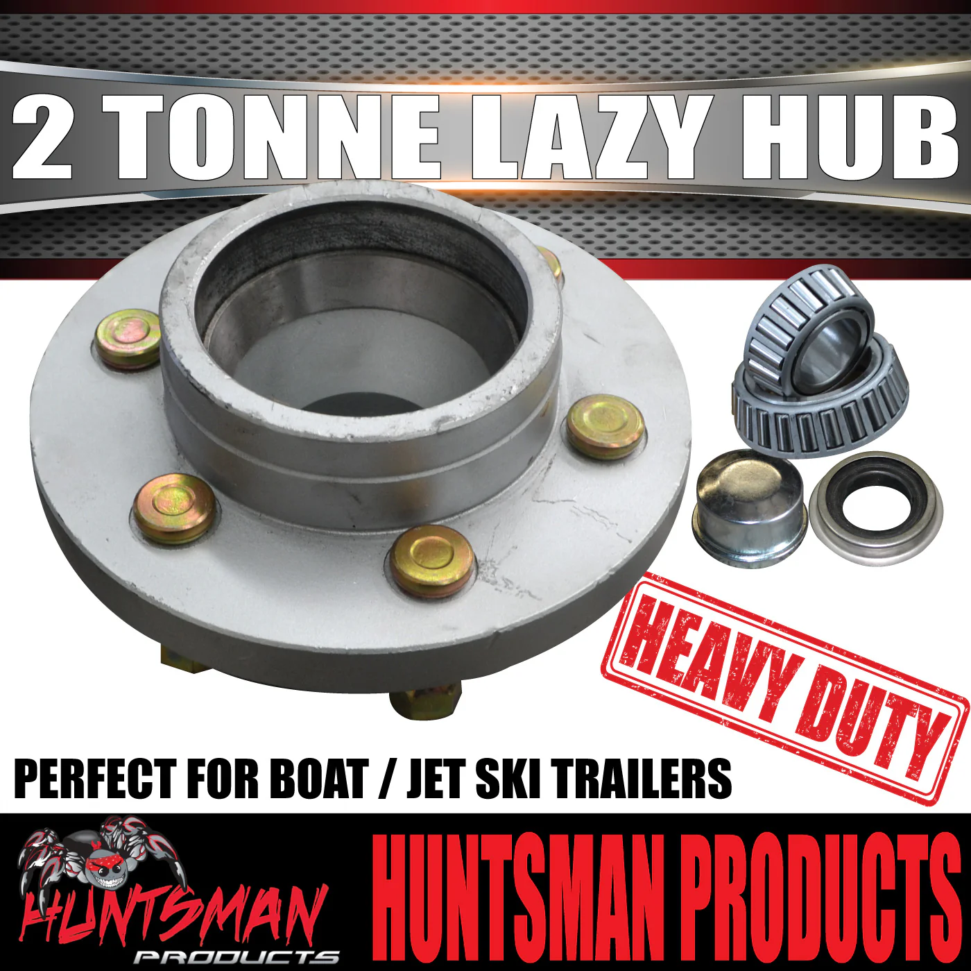 x1 Galvanised Dacromet 2000Kg 2 Tonne 6 Stud Trailer Lazy Hub Suit Huntsman & Alko - Image 5