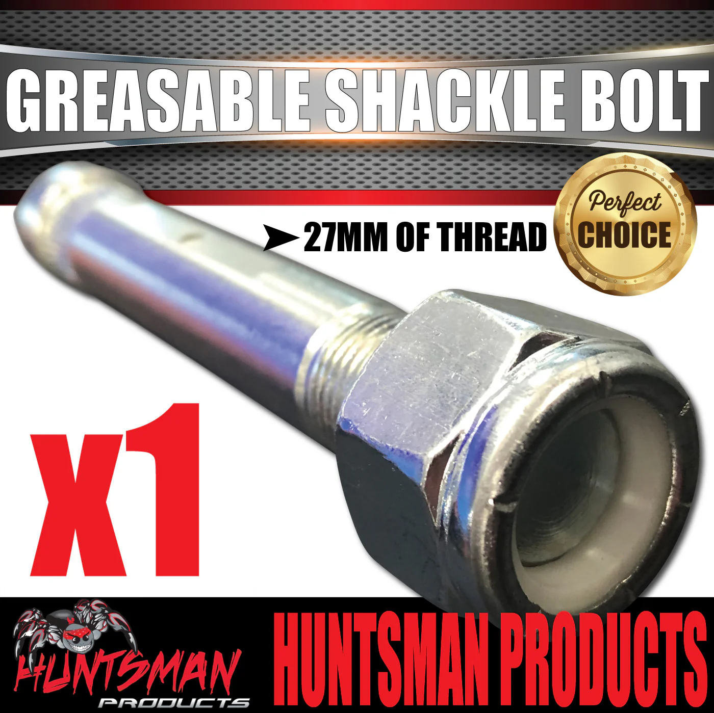 x1 Greasable Trailer Caravan Shackle Spring Bolt & Nut 5/8" X 4" Rocker Roller - Image 3