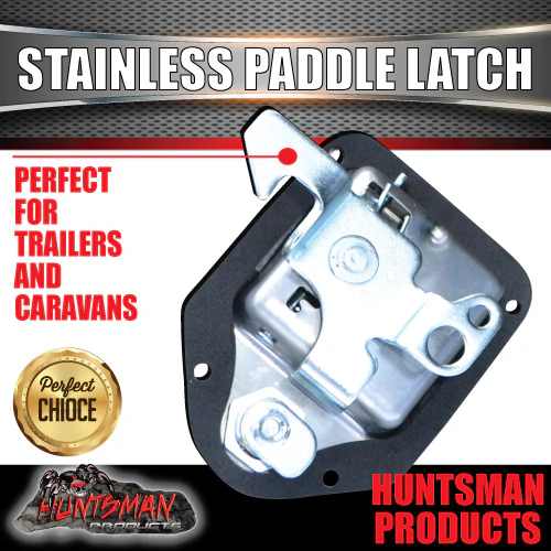 X1 Mini Stainless 110mm x 83mm E coated Paddle Toolbox Lock Latch.  For Trailer Truck Caravan Ute door - Image 3