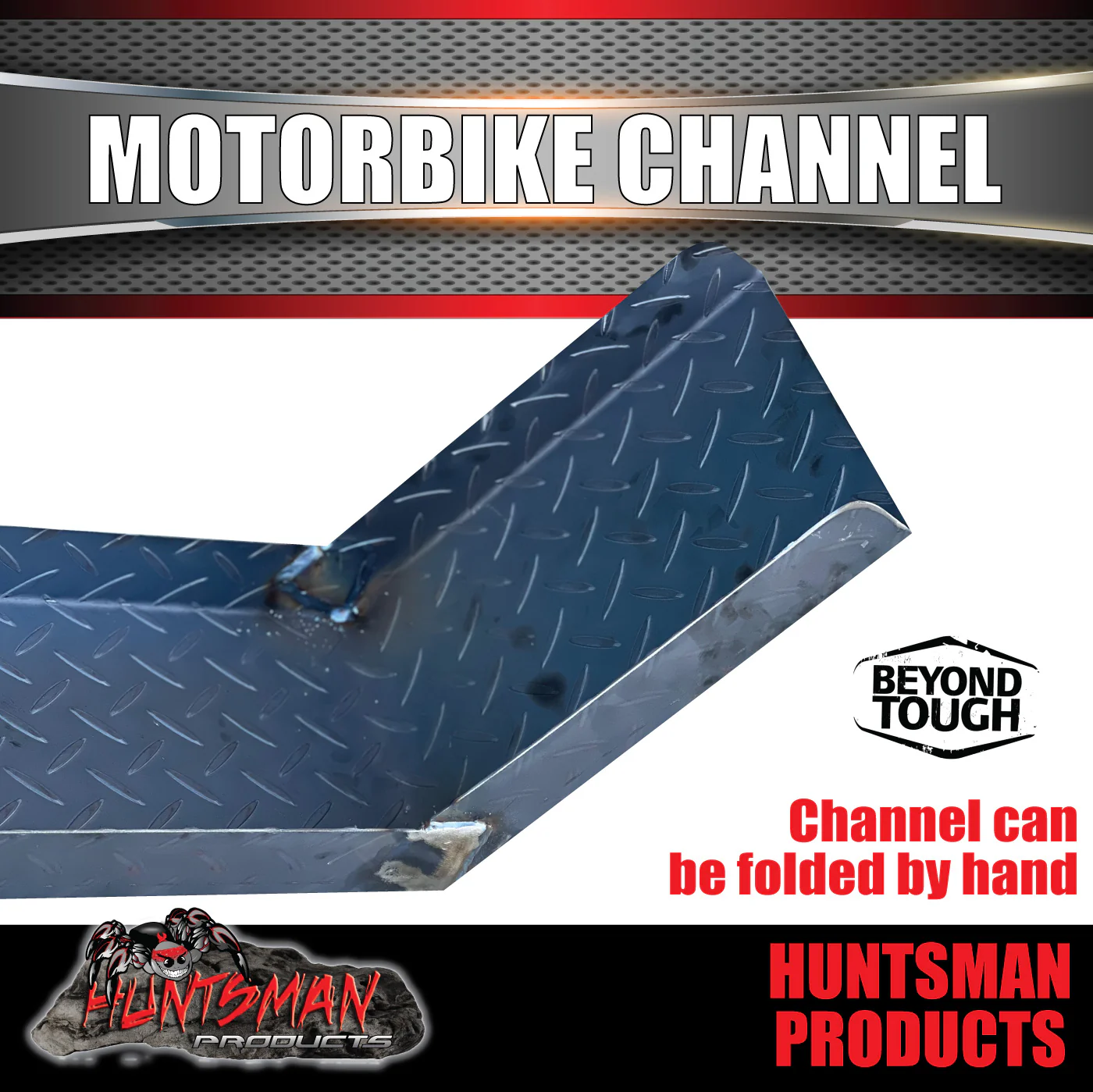 x1 Motorbike Trailer C Channel Runner. 2.1mm Chequer Plate Finish. 2440m L x 185mm W - Image 3
