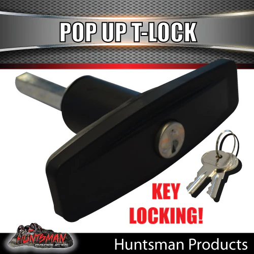 x1 Slim T Handle Pop Up Lock Latch for Trailer 4x4 Ute Caravan Canopy Tool box - Image 2