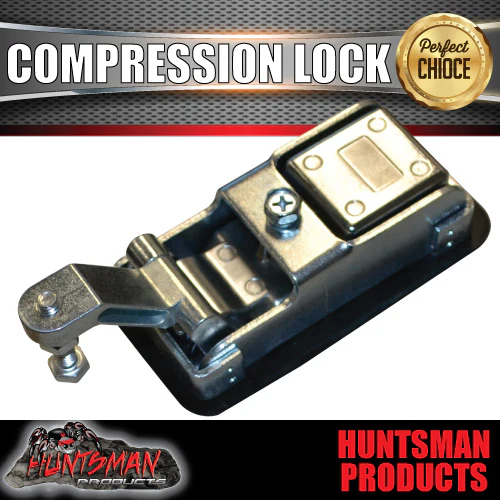 X1 Small Chrome Compression Lock for Tool Box, Camper Tradesman Trailer - Image 3
