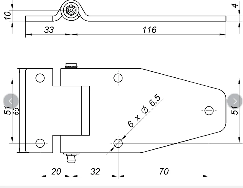 x1 Stainless Steel Flush Mount Hinge with Grease Nipple.  For Truck Trailer Boat Box Cabinet - Image 6