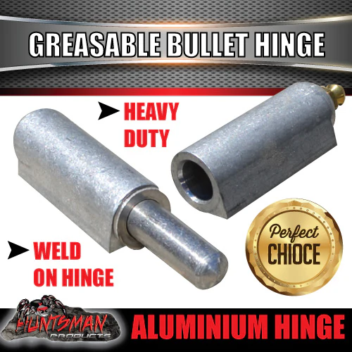 x10 80mm x 13mm Aluminium Greasable Bullet Hinge S/S Pin & Washer Tailgate Door - Image 4