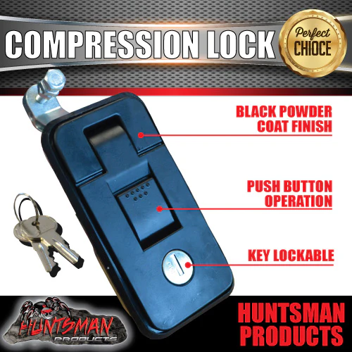 x10 Large Black Compression Locks, Push Latch. for Tool Box, Camper Tradesman Trailer - Image 2