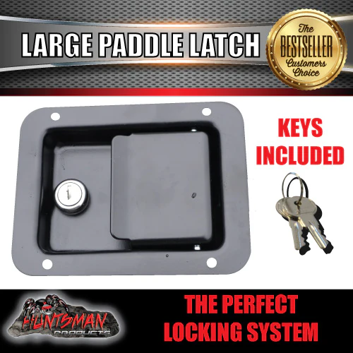 x10 Large Black Paddle Handle Lock Latch for Caravan Ute Truck Toolbox - Image 3