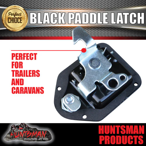 X10 Mini Black 110mm x 83mm E coated Paddle Toolbox Lock Latch.  For Trailer Truck Caravan Ute door - Image 4