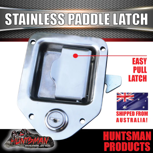 X10 Mini Stainless 110mm x 83mm E coated Paddle Toolbox Lock Latch.  For Trailer Truck Caravan Ute door - Image 5