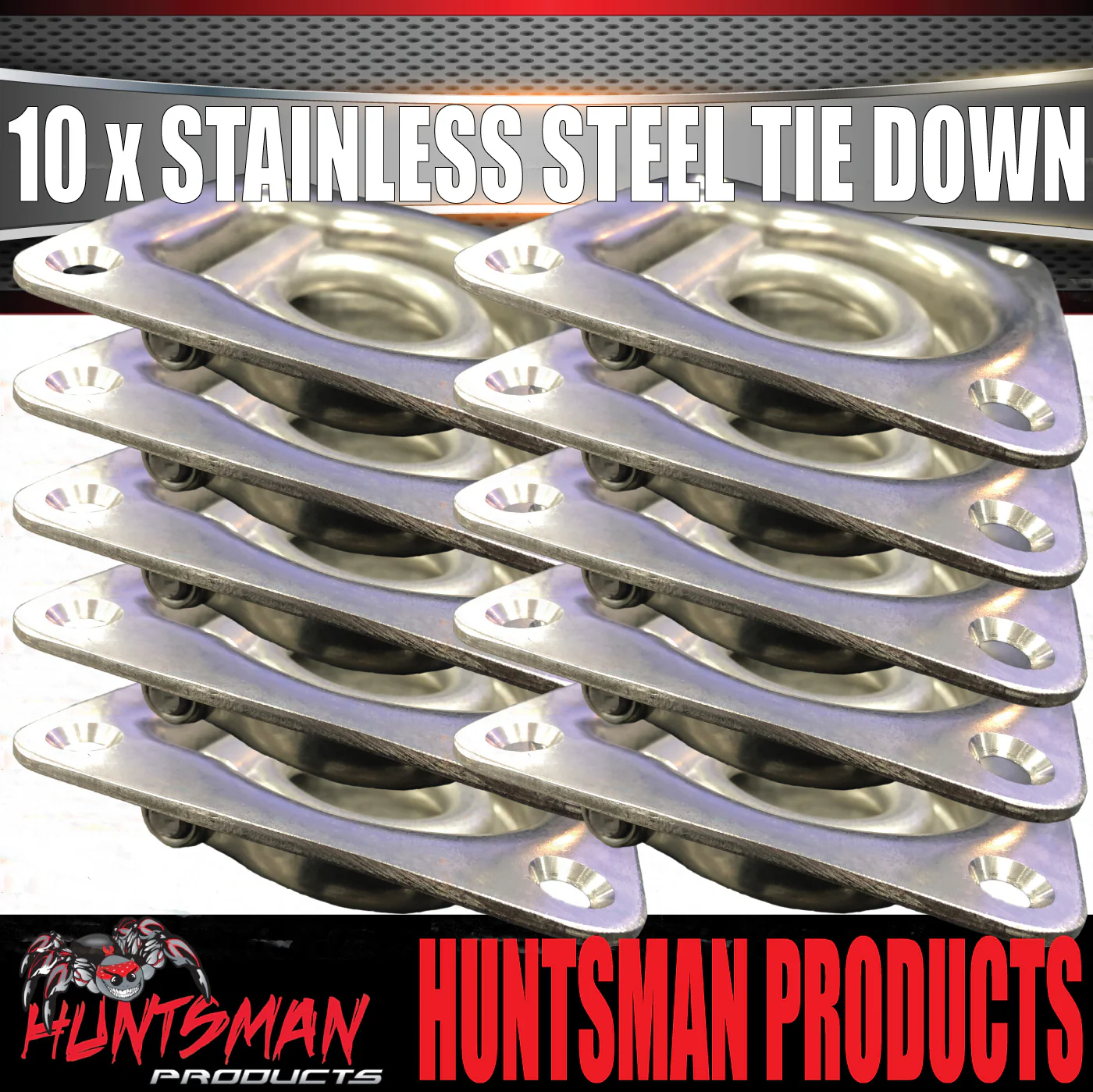 x10 Stainless Steel Lashing Ring Tie Down Point. 95mm x 102mm. Anchor For Trailer Utes - Image 3