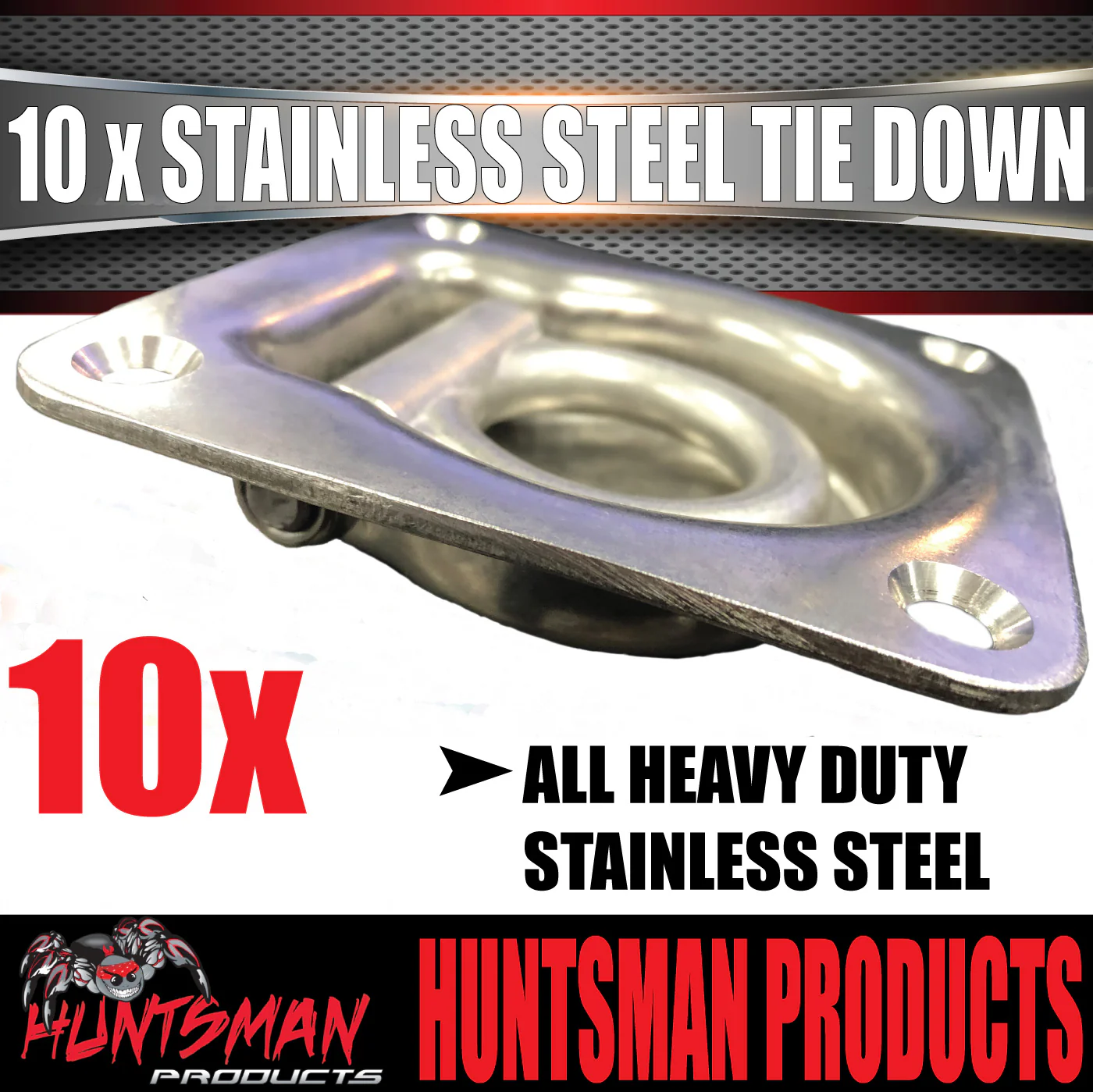 x10 Stainless Steel Lashing Ring Tie Down Point. 95mm x 102mm. Anchor For Trailer Utes - Image 5