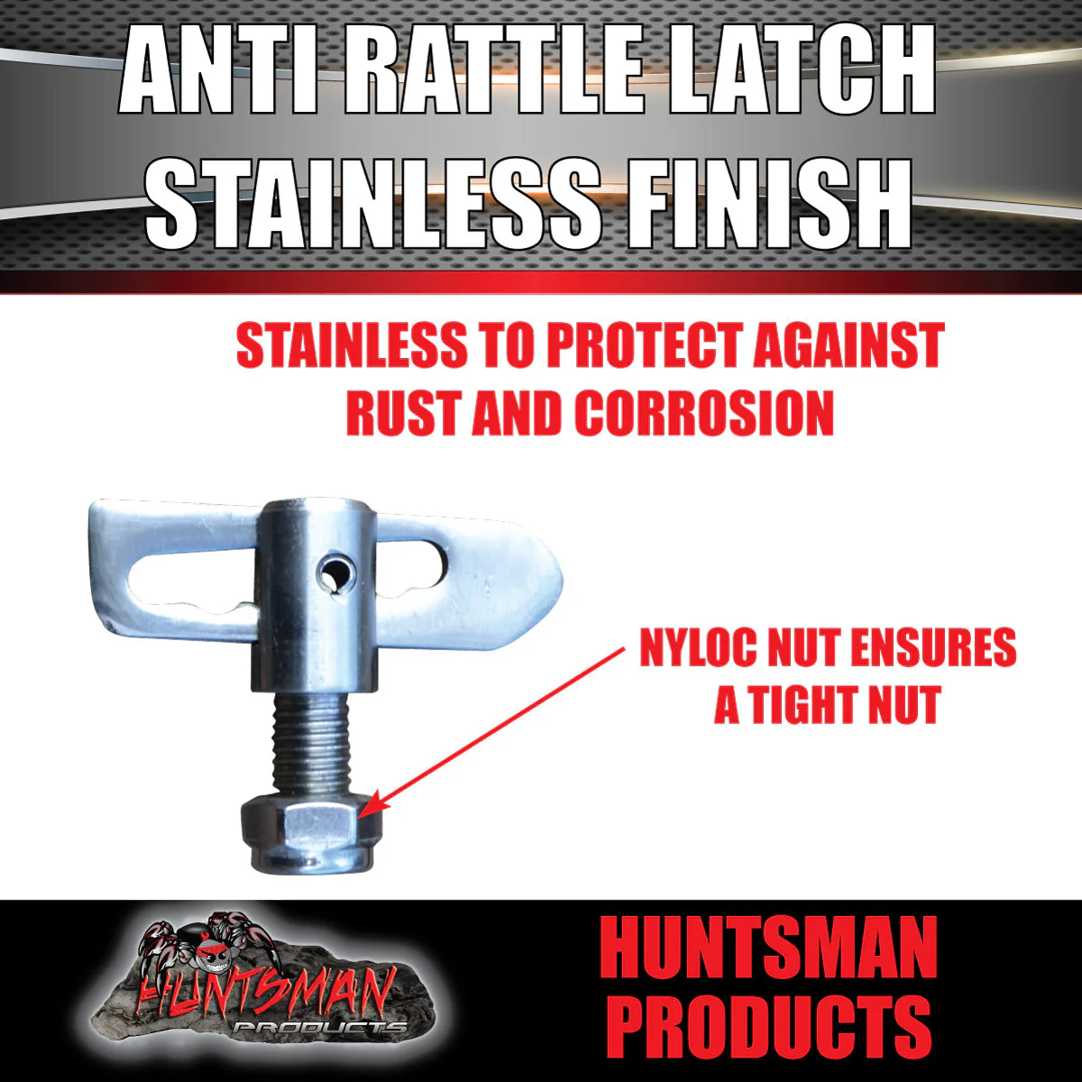 x10 Trailer Ute  Stainless Steel Tailgate Anti Rattle Latch Luce Catch - Image 2