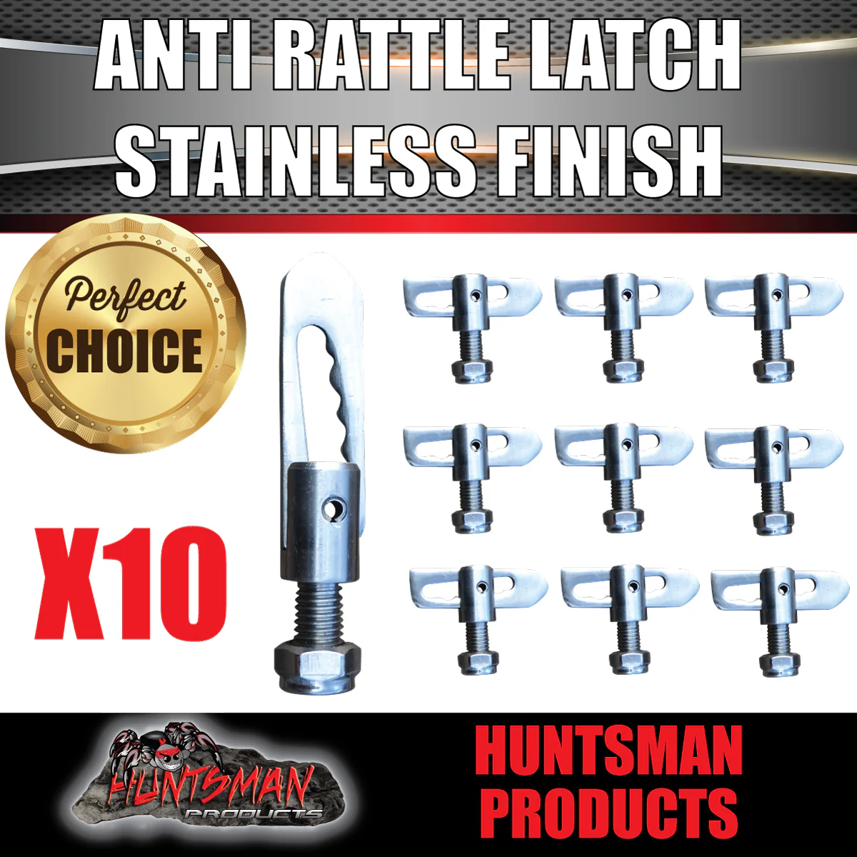 x10 Trailer Ute  Stainless Steel Tailgate Anti Rattle Latch Luce Catch - Image 3