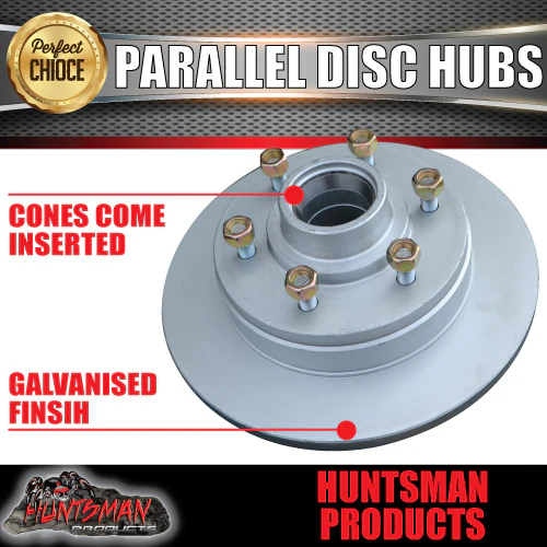 x2 12" Dacromet 1600kg 6 Stud Parallel Trailer Discs 6/139.7 PCD. - Image 3