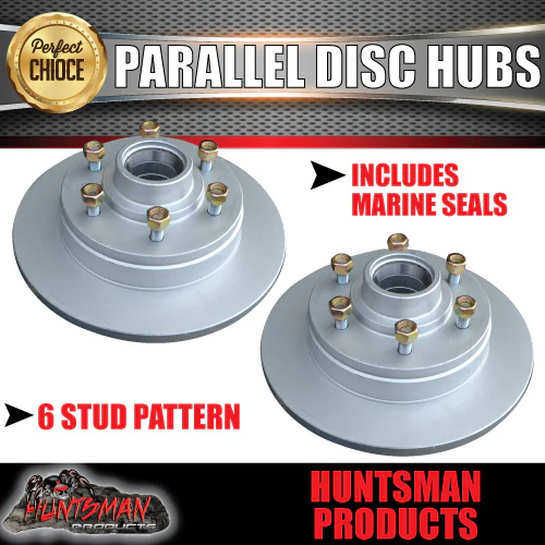x2 12" Dacromet 1600kg 6 Stud Parallel Trailer Discs 6/139.7 PCD. - Image 4