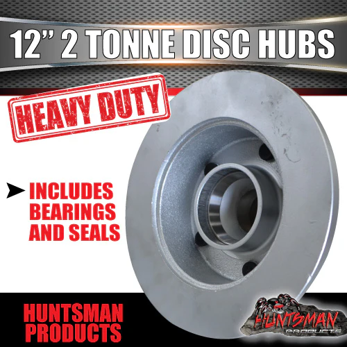 x2 12" Dacromet 2000kg 5 Stud Trailer Discs 5/150 Alko Style & Jap Bearings - Image 3