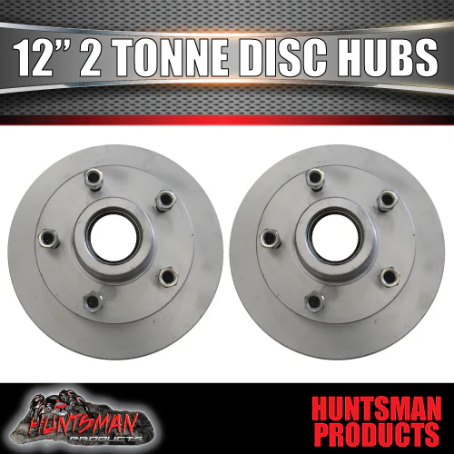 x2 12" Dacromet 2000kg 5 Stud Trailer Discs 5/150 Alko Style & Jap Bearings - Image 4