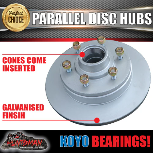 x2 12" Dacromet 6 Stud Parallel Trailer Discs & Japanese Bearings. - Image 2