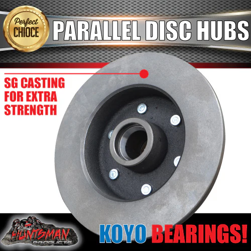 x2 12" Natural 1600kg 6 Stud Parallel Trailer Discs 6/139.7 PCD. Koyo Bearings - Image 3