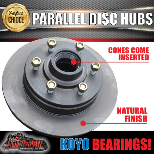 x2 12" Natural 1600kg 6 Stud Parallel Trailer Discs 6/139.7 PCD. Koyo Bearings - Image 4