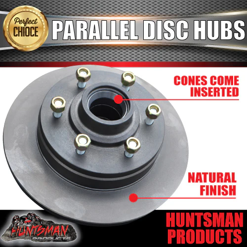 x2 12" Natural Finish 1600kg 6 Stud Parallel Trailer Discs 6/139.7 PCD. L68149 - Image 2