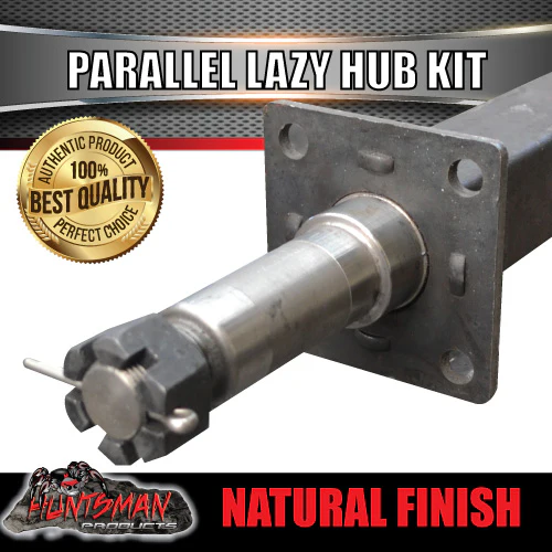 x2 1600KG Gal Parallel 6 Stud Trailer Hubs 50mm Solid Stub Axles - Image 3