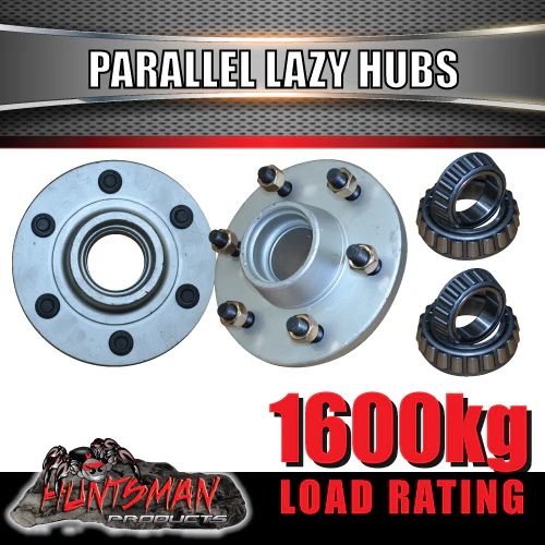 x2 1600KG Gal Parallel 6 Stud Trailer Hubs 50mm Solid Stub Axles - Image 4