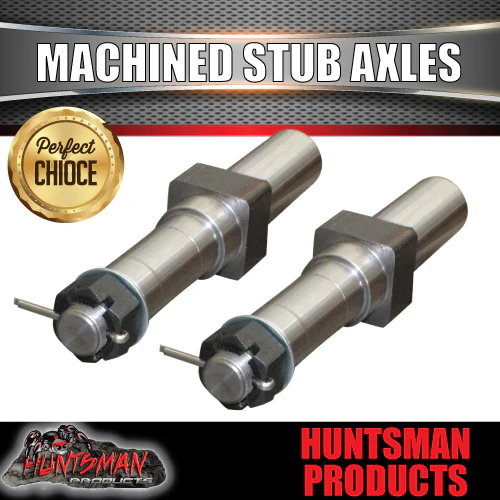 x2 1600kg Parallel Machined Trailer Stub Axles To Sleeve Into 50mm x 5mm RHS suit L68149 Bearings - Image 2