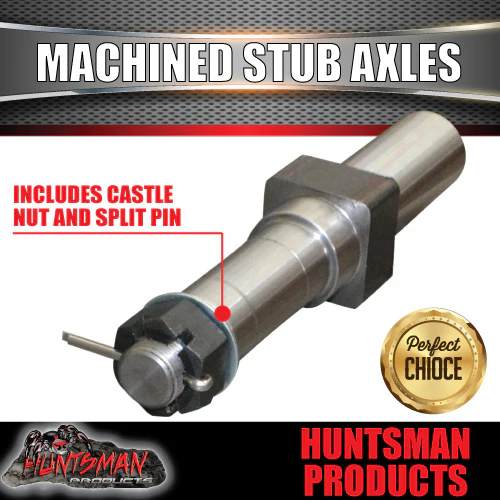 x2 1600kg Parallel Machined Trailer Stub Axles To Sleeve Into 50mm x 5mm RHS suit L68149 Bearings - Image 4