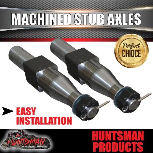 x2 2000kg Machined Trailer Stub Axles To Sleeve Into 50mm x 5mm RHS - Image 3