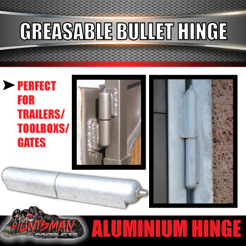 x2 200mm x 23mm Aluminium Greasable Bullet Hinge - Image 2