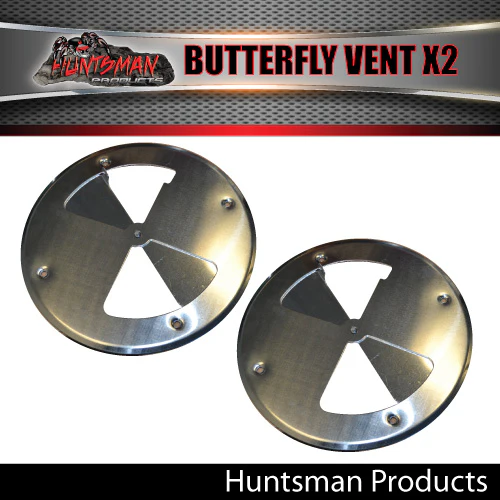 2x Aluminium Butterfly Vent. 197mm diameter Caravan, Boat, Truck Horse Float - Image 6