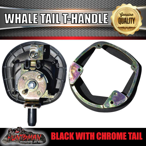 x2 Black Whale Tail T Handle Folding Lock for Trailer Canopy Box - Image 4