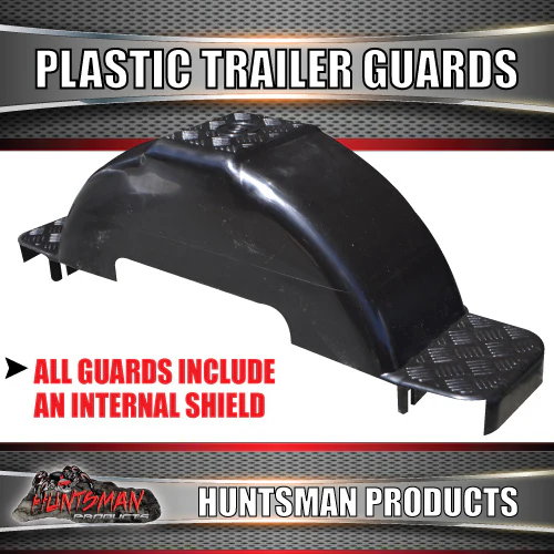 x2 Boat Trailer Black Plastic Trailer Mudguard & Steps Suit 13" or 14" Wheels - Image 4
