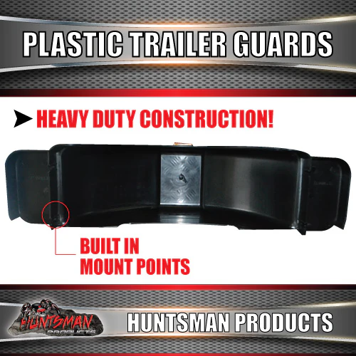 x2 Boat Trailer Black Plastic Trailer Mudguard & Steps Suit 13" or 14" Wheels - Image 5