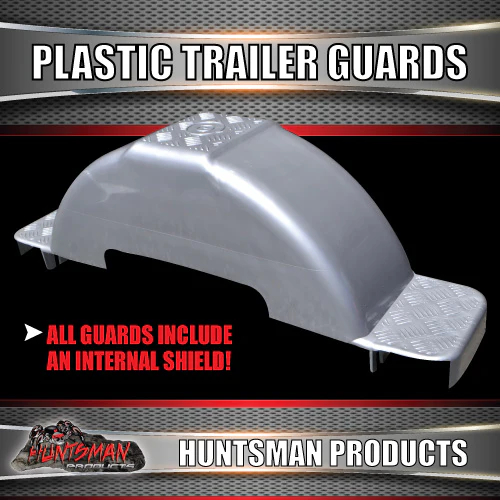 x2 Boat Trailer Grey Plastic Trailer Mudguard & Steps Suit 13" or 14" Wheels - Image 4