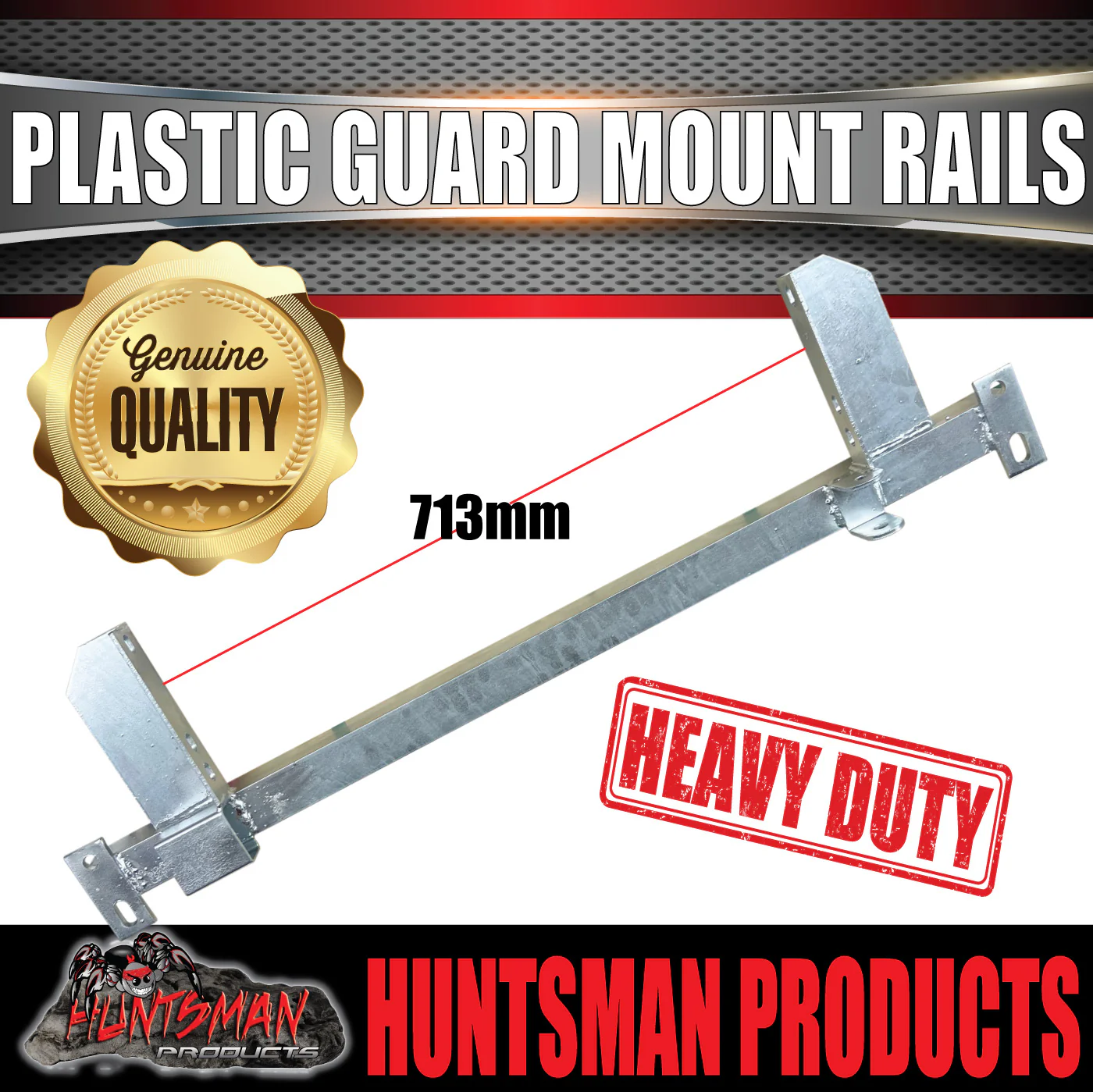 x2 Boat Trailer Slipper Spring Mount Rails + White Plastic Guards Suit 13" & 14" Tyres - Image 12