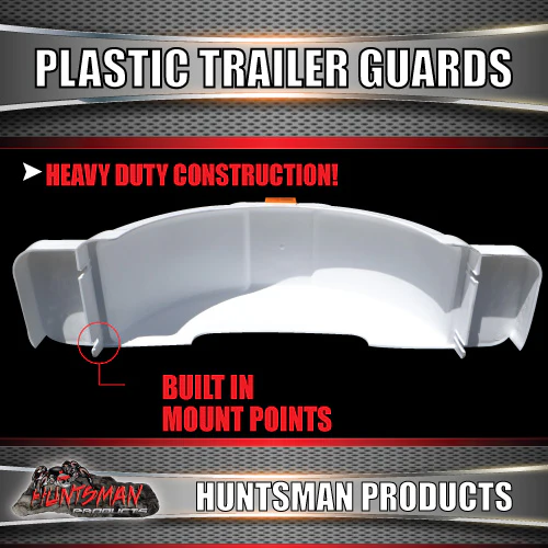 x2 Boat Trailer White Plastic Trailer Mudguard & Steps Suit 13" or 14" Wheels - Image 4