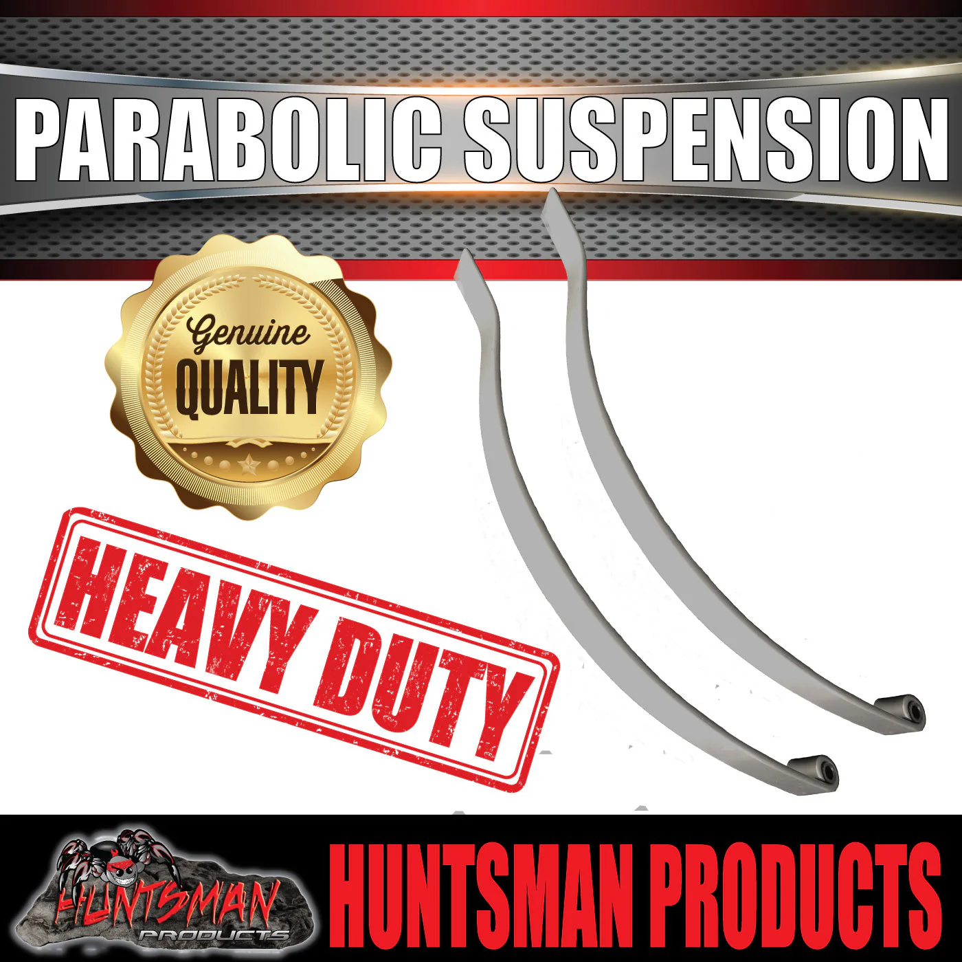 x2 Dacromet 13mm Trailer Parabolic 600kg Springs + U Bolt & Hanger Kit. - Image 6