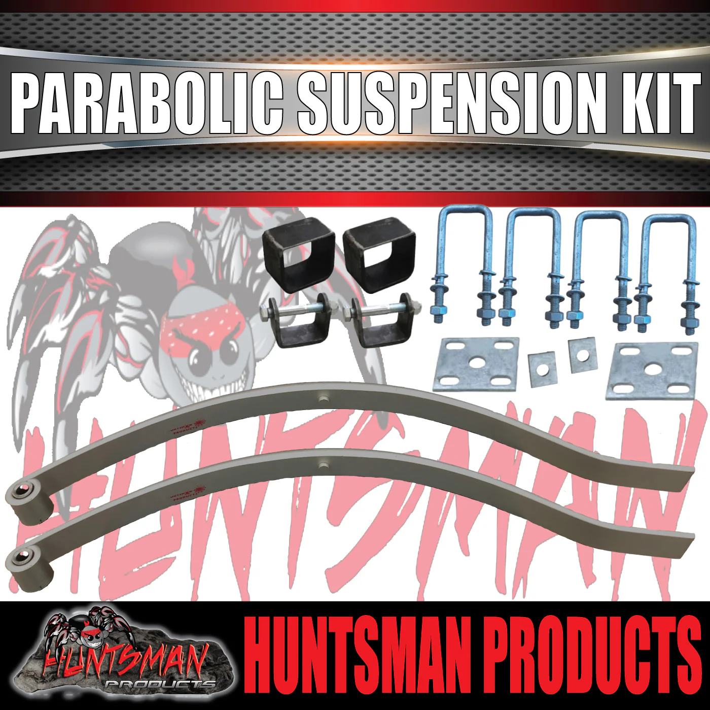 x2 Dacromet 13mm Trailer Parabolic 600kg Springs + U Bolt & Hanger Kit. - Image 8