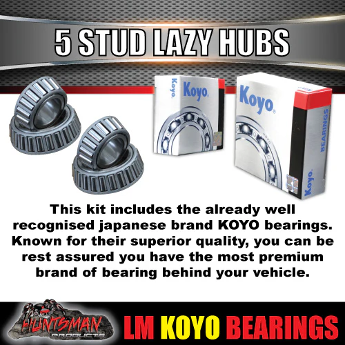 x2 Galvanised Trailer Caravan Lazy Hubs Suit 5 stud landcruiser Stud Pattern & LM KOYO bearing Kits. Marine seals - Image 3