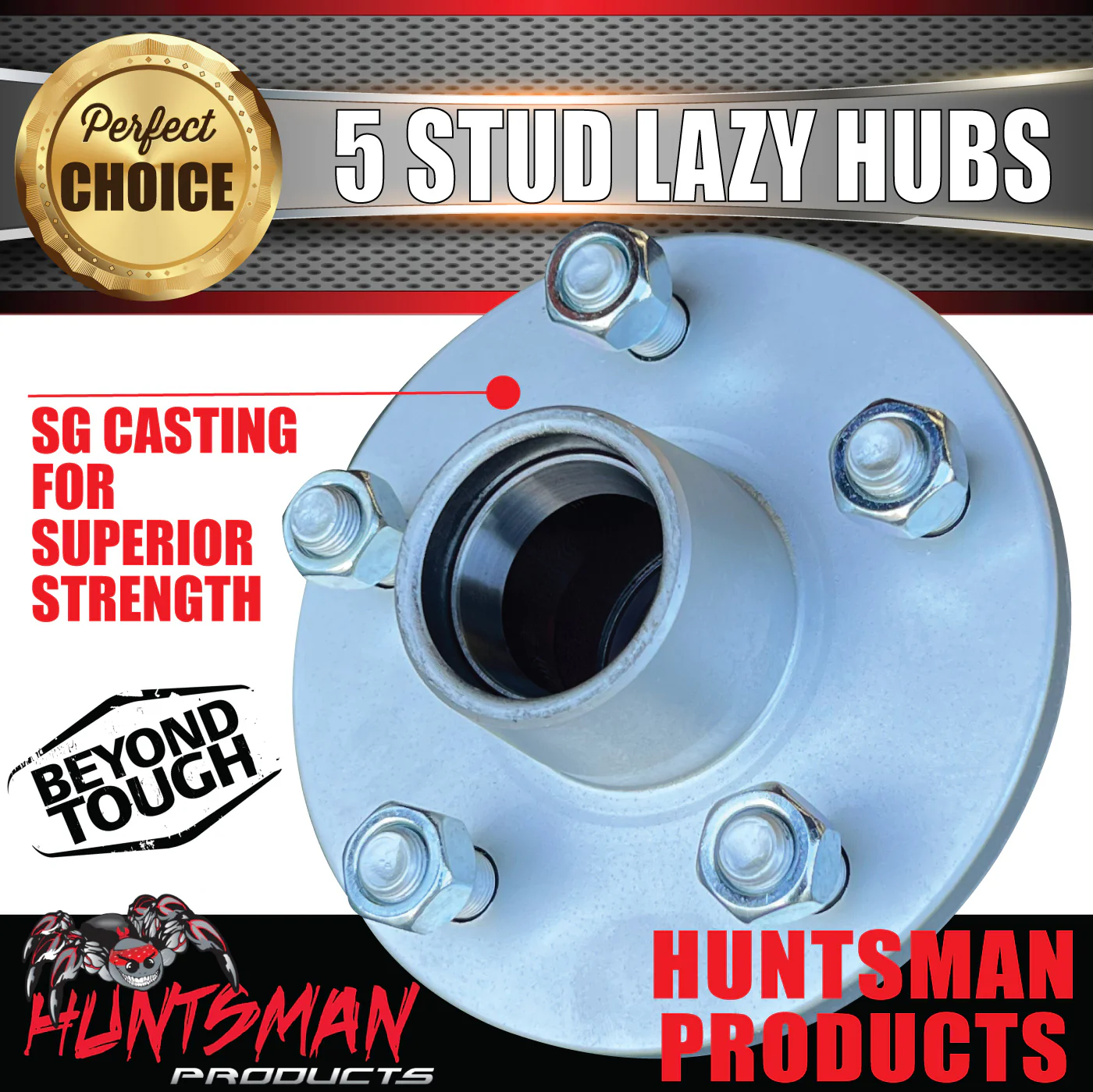 X2 Galvanised Boat Trailer Lazy hubs suit HT Holden 5/108 PCD KOYO LM Holden bearing Kits. - Image 6