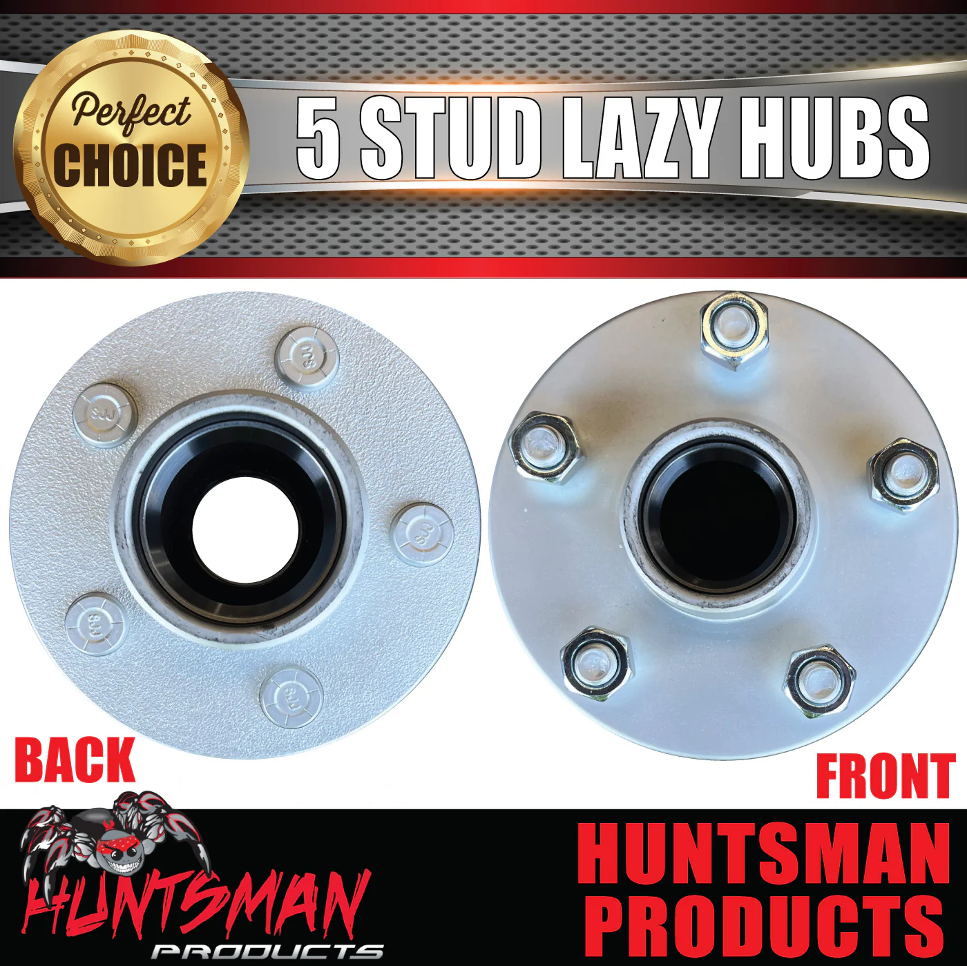X2 Galvanised Boat Trailer Lazy hubs suit HT Holden 5/108 PCD KOYO LM Holden bearing Kits. - Image 7