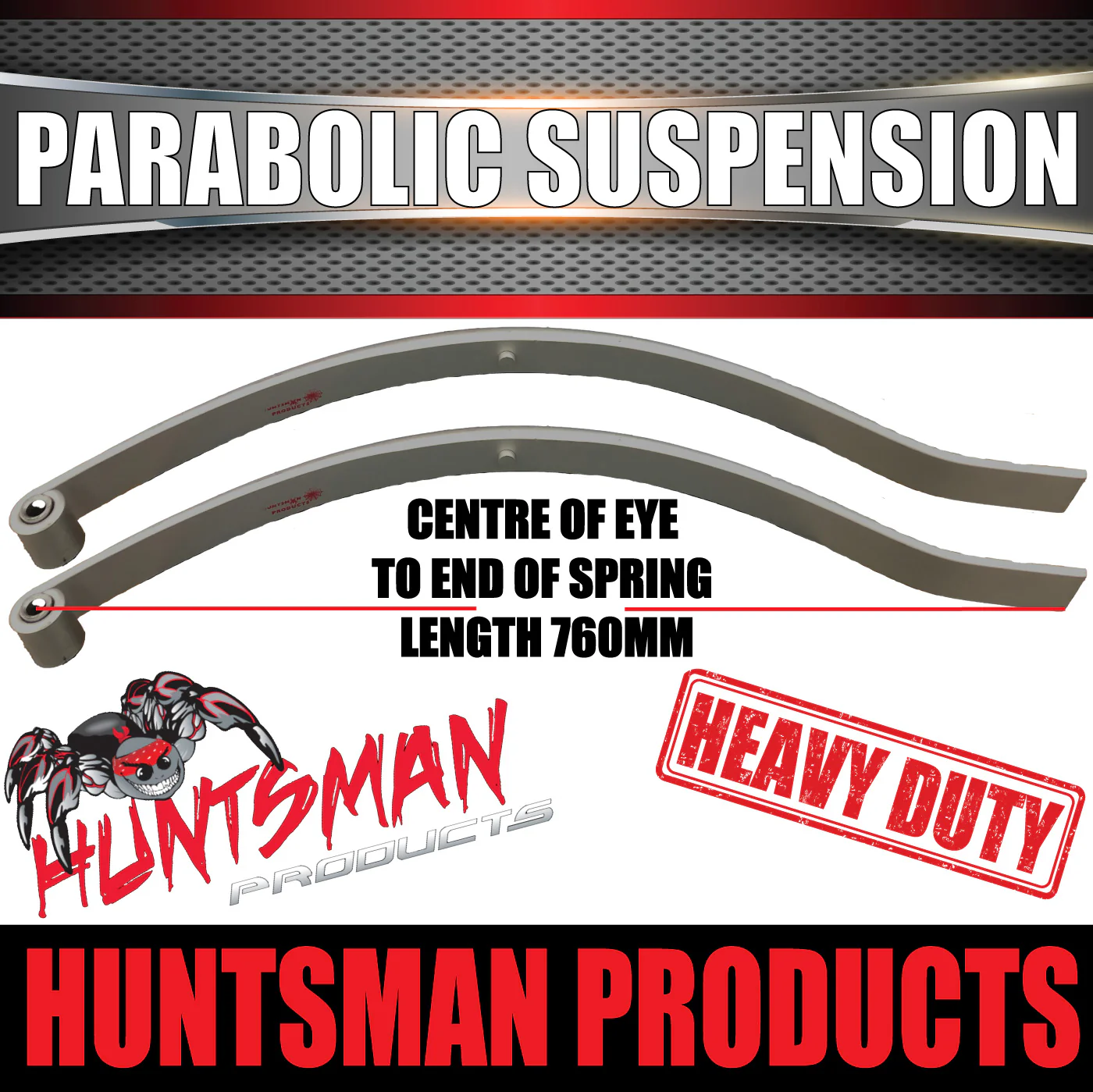 x2 Galvanised Dacromet 18mm Thick Trailer Parabolic 1500kg Rated Springs Boat - Image 5