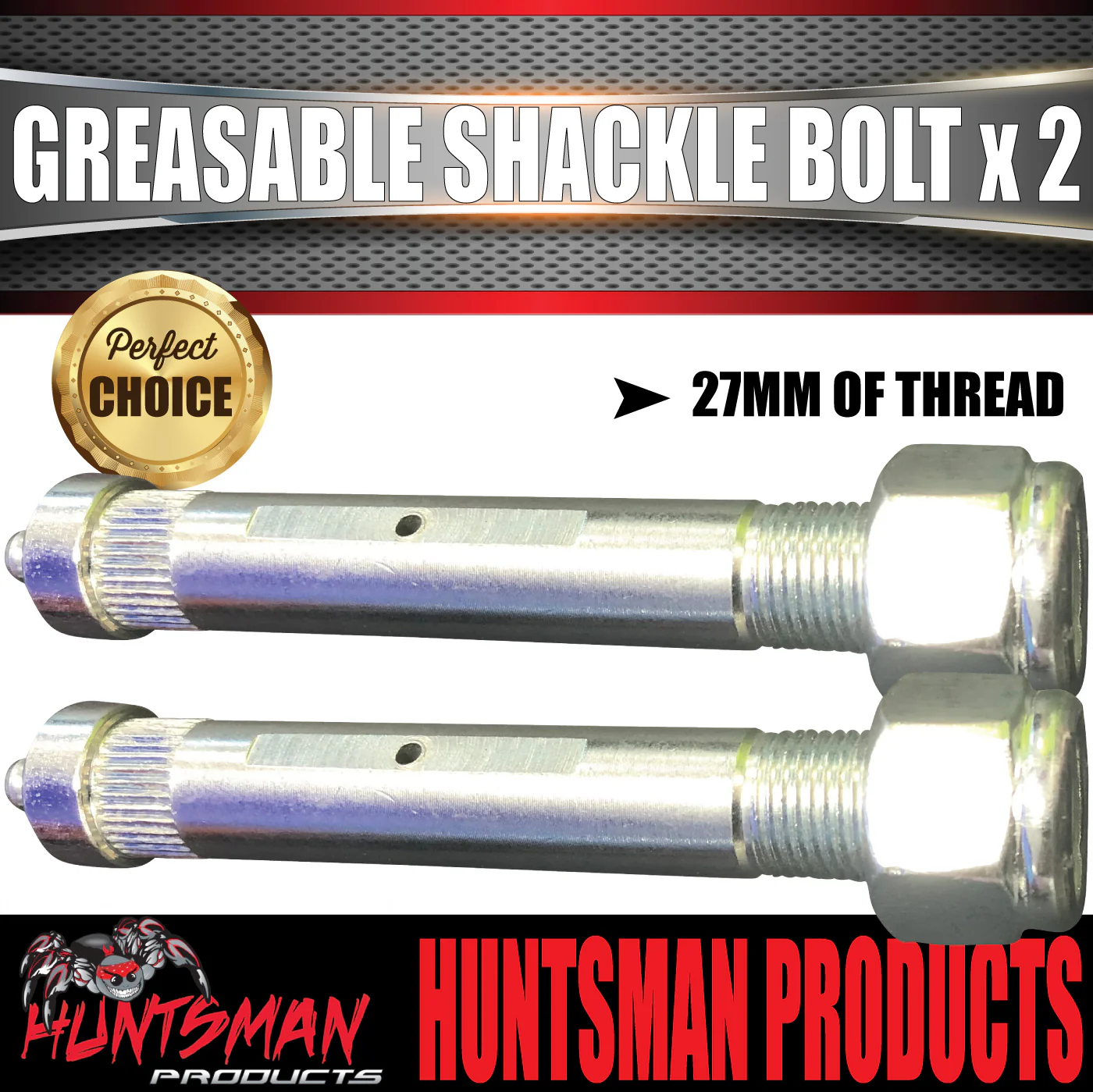 x2 Greasable Trailer Caravan Shackle Spring Bolt & Nut 5/8" X 4" Rocker Roller - Image 3