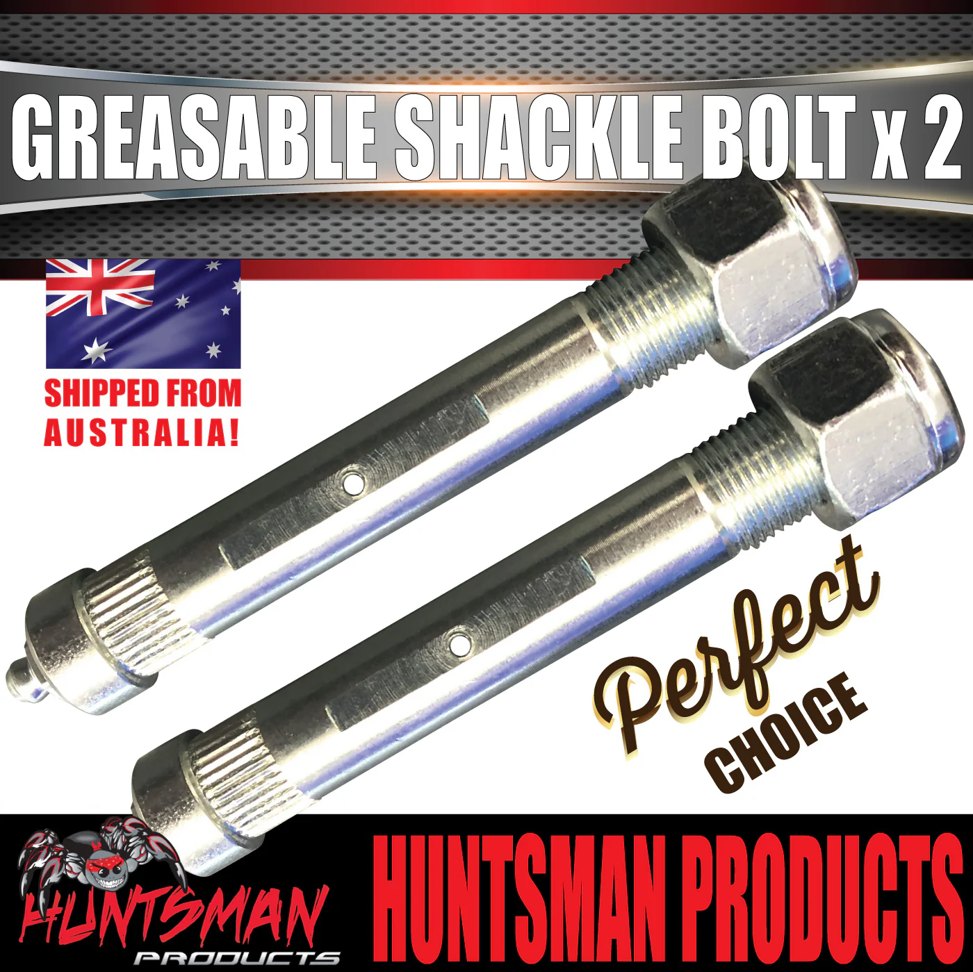 x2 Greasable Trailer Caravan Shackle Spring Bolt & Nut 5/8" X 4" Rocker Roller - Image 4