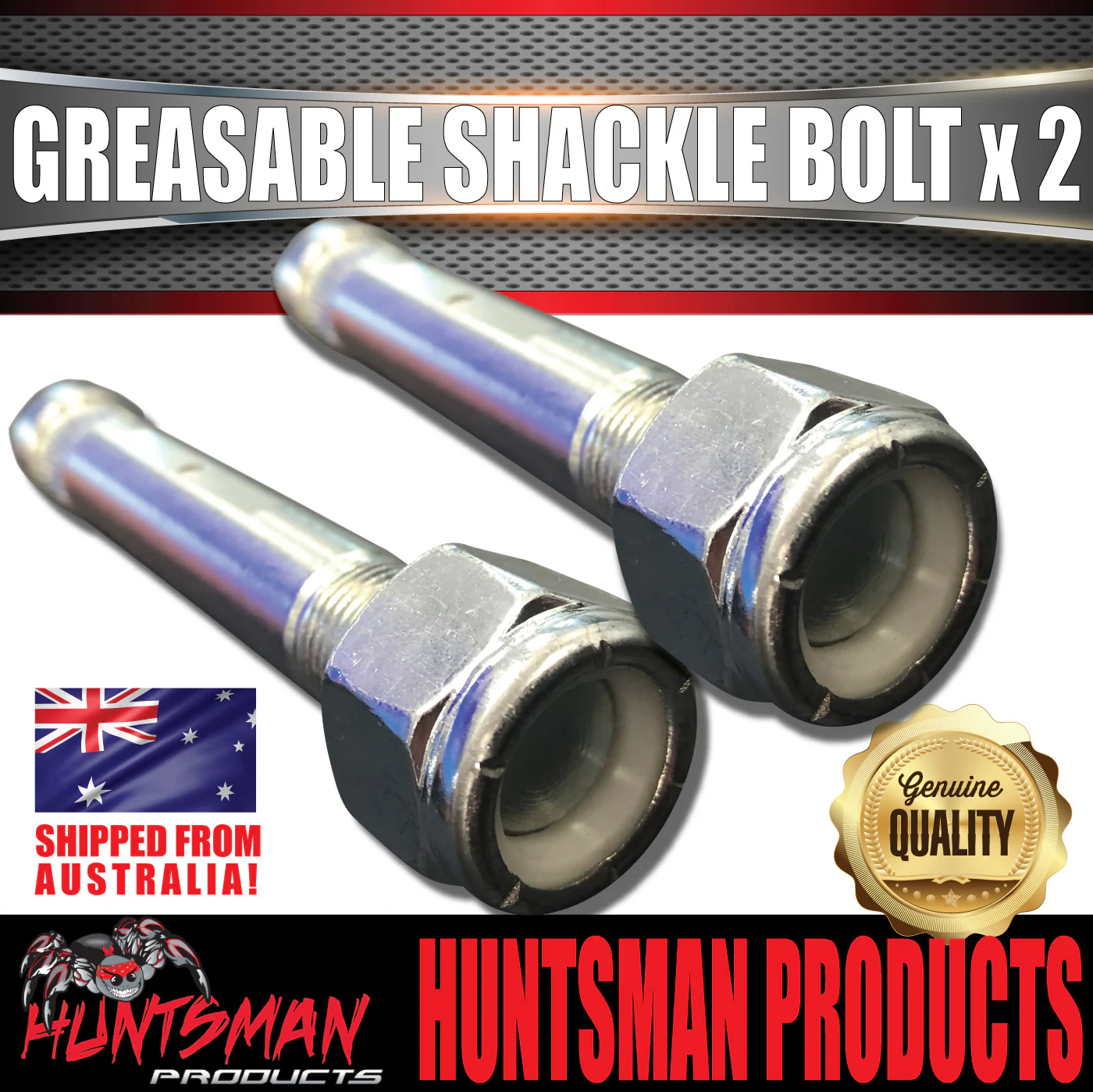x2 Greasable Trailer Caravan Shackle Spring Bolt & Nut 5/8" X 4" Rocker Roller - Image 5