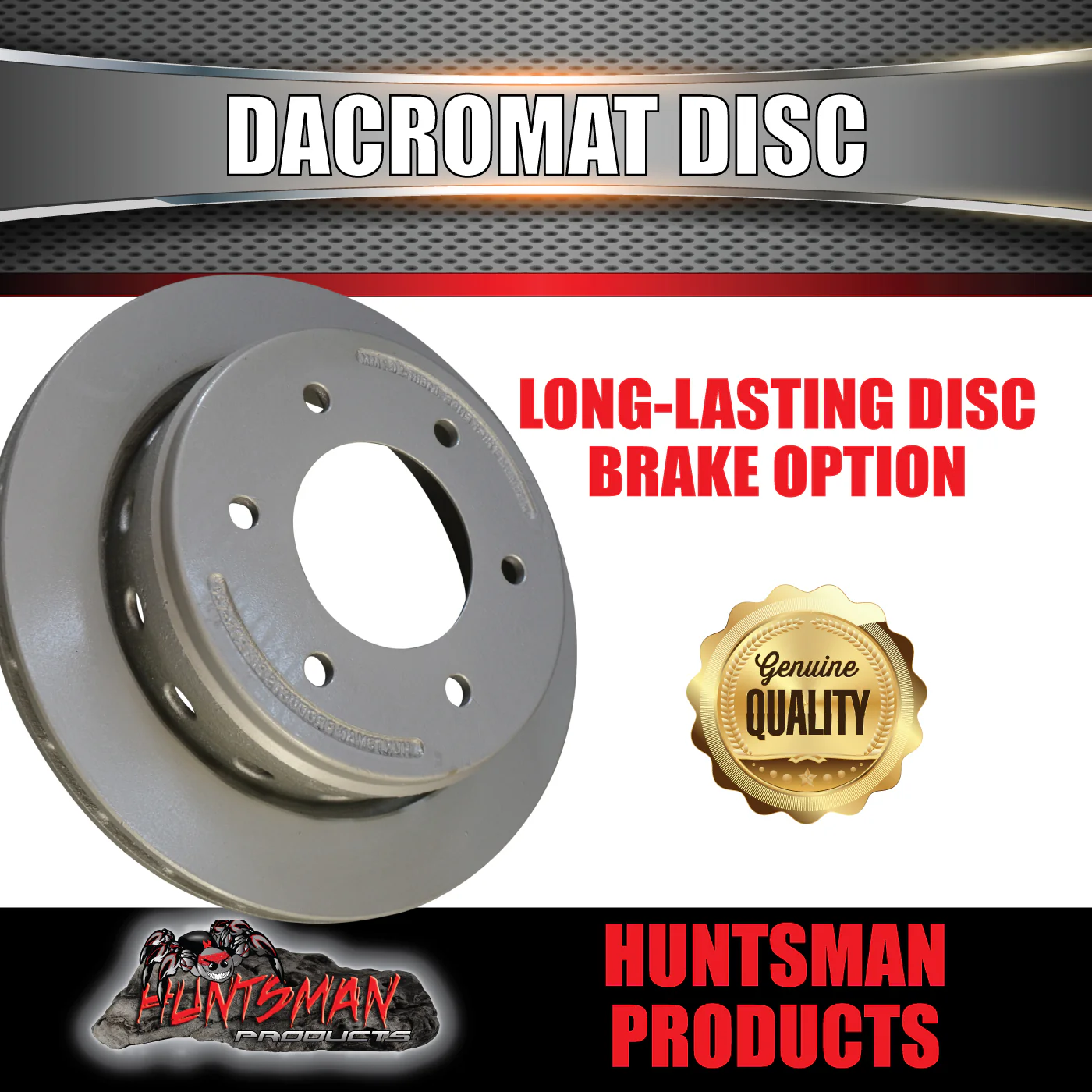 x2 Huntsman 12" Dacromet 5 Stud L/C Ventilated Boat Trailer Slip Over Discs - Image 2